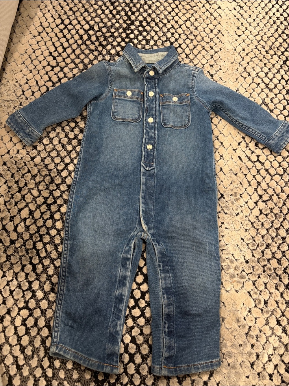 12-18 mnths GAP Denim Romper Jumpsuit - Blue